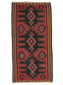 106X209 Kelim Vintage Teppich Teppich Echter Orientalischer Handgewebter Dunkelrot/Schwarz (Wolle, Persien/Iran)