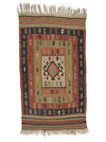  Kelim Teppich 111X187 Echter Orientalischer Handgewebter Dunkelbraun/Schwartz (Wolle, Persien/Iran)