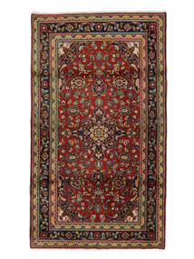  Keshan Teppich 100X175 Echter Orientalischer Handgeknüpfter Schwartz/Dunkelbraun (Wolle, Persien/Iran)