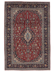  Keshan Teppich 252X375 Echter Orientalischer Handgeknüpfter Schwartz/Dunkelbraun Großer (Wolle, Persien/Iran)