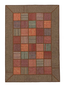  Persischer Kelim Patchwork Teppich Teppich 140X199 Braun/Dunkelrot (Wolle, Persien/Iran)