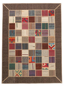 Echter Teppich Kelim Patchwork Teppich 180X241 Braun/Schwarz (Wolle, Persien/Iran)