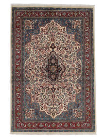  138X207 Sarough Fine Teppich Schwarz/Dunkelrot Persien/Iran 