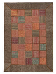 Echter Teppich Kelim Patchwork Teppich 138X198 Braun/Dunkelrot (Wolle, Persien/Iran)