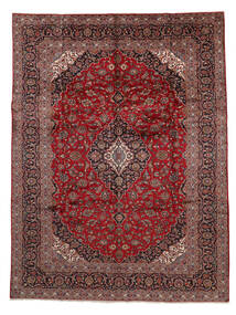 300X390 Keshan Teppich Teppich Echter Orientalischer Handgeknüpfter Dunkelrot/Schwarz Großer (Wolle, Persien/Iran)