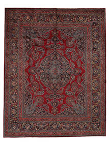  Orientalischer Maschad Fine Teppich Teppich 313X400 Schwarz/Dunkelrot Großer (Wolle, Persien/Iran)