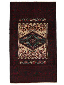  Belutsch Teppich 100X180 Echter Orientalischer Handgeknüpfter Schwartz (Wolle, Persien/Iran)