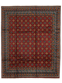  Afghan Teppich 247X298 Echter Orientalischer Handgeknüpfter Schwartz/Dunkelrot (Wolle, Afghanistan)