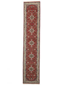 80X396 Keshan Indisch Teppich Teppich Echter Orientalischer Handgeknüpfter Läufer Braun/Dunkelrot (Wolle, Indien)