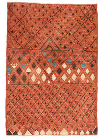  Moroccan Berber - Afghanistan Teppich 124X183 Echter Moderner Handgeknüpfter Dunkelrot/Rot (Wolle, )