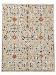  Usak Indisch Teppich 242X308 Echter Orientalischer Handgeknüpfter Olivgrün/Hellbraun (Wolle, Indien)