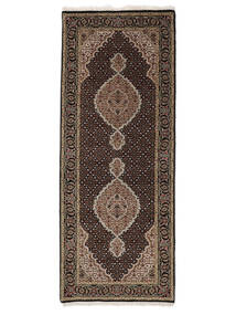  Orientalischer Täbriz Royal Teppich Teppich 81X203 Läufer Schwarz/Braun ( Indien)