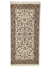  Keshan Indisch Teppich 58X120 Echter Orientalischer Handgeknüpfter Dunkelbraun/Dunkel Beige (Wolle, Indien)