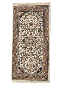  Keshan Indisch Teppich 60X120 Echter Orientalischer Handgeknüpfter Dunkelbraun/Schwartz (Wolle, Indien)