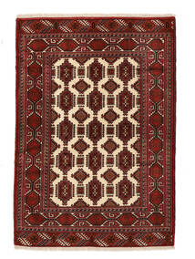 139X199 Turkaman Teppich Teppich Orientalischer Schwarz/Dunkelrot (Wolle, Persien/Iran)