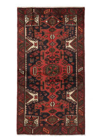 103X194 Hamadan Teppich Teppich Orientalischer Schwarz/Dunkelrot (Wolle, Persien/Iran)