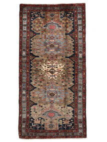 Hamadan Teppich Teppich 105X213 Schwarz/Braun (Wolle, Persien/Iran)