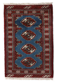  80X117 Turkaman Teppich Teppich Schwarz/Dunkelrot Persien/Iran 
