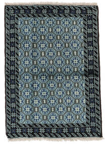 Belutsch Teppich Teppich 82X113 Schwarz/Dunkelpetrol (Wolle, Persien/Iran)
