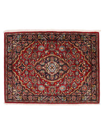  Orientalischer Keshan Teppich 74X99 Schwarz/Dunkelrot (Wolle, Persien/Iran)