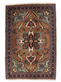  66X97 Ardebil Teppich Teppich Schwarz/Dunkelrot Persien/Iran 