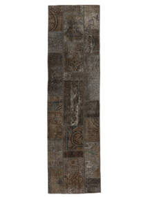 Echter Teppich Patchwork - Persien/Iran 74X268 Läufer Schwarz/Braun (Wolle, Persien/Iran)