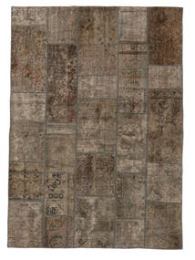  170X237 Patchwork Teppich Handgeknüpfter Teppich Braun/Schwarz Persien/Iran 