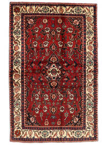 Nahavand Teppich Teppich 134X211 Dunkelrot/Schwarz (Wolle, Persien/Iran)