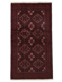  Belutsch Teppich 98X181 Echter Orientalischer Handgeknüpfter Schwarz/Dunkelrot (Wolle, )