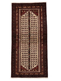  Belutsch Teppich 110X228 Echter Orientalischer Handgeknüpfter Schwarz/Braun (Wolle, )
