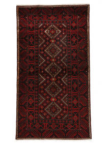  Belutsch Teppich 112X206 Echter Orientalischer Handgeknüpfter Schwarz/Dunkelrot (Wolle, )