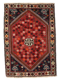 Shiraz Teppich Teppich 85X120 Schwarz/Dunkelrot (Wolle, Persien/Iran)