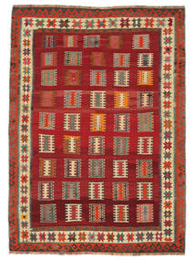 Handgewebter Kelim Vintage Teppich 153X214 Vintage Persischer Wollteppich Dunkelrot/Braun Klein Teppich 