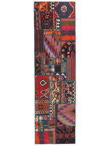 70X250 Kelim Tekkeh Teppich Teppich Echter Moderner Handgewebter Läufer Schwarz/Dunkelrot (Wolle, Persien/Iran)