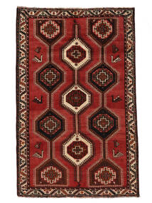  Orientalischer Shiraz Teppich Teppich 163X250 Schwarz/Dunkelrot (Wolle, Persien/Iran)