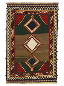  Persischer Kelim Vintage Teppich 173X260 Schwarz/Dunkelrot 
