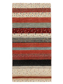  70X142 Gabbeh Loribaft Teppich Handgeknüpfter Teppich Dunkelrot/Orange Indien 