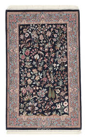  Persischer Isfahan Seidenkette Teppich 78X125 Schwarz/Dunkelrot 