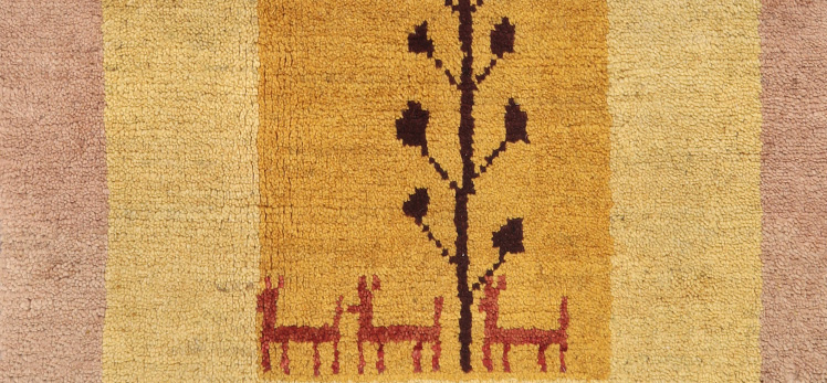 Grass Gabbeh Teppich Handgewebt 210x290 Beige Einfarbig Orient Wolle Zimmer 